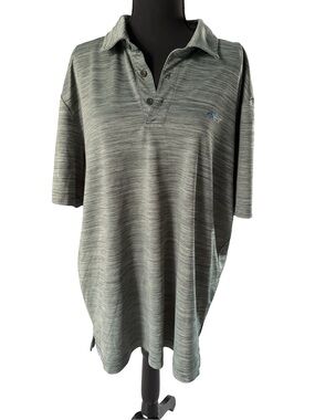 Attack Life by Greg Norman Heathered Green Short Sleeve Polo